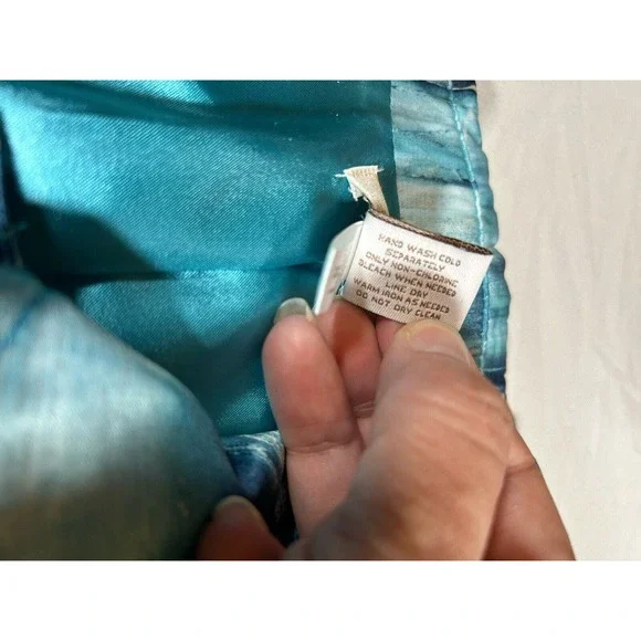 Chicos Women’s Metallic Blue White Splash Design Blazer Jacket Size XL - Picture 7 of 10